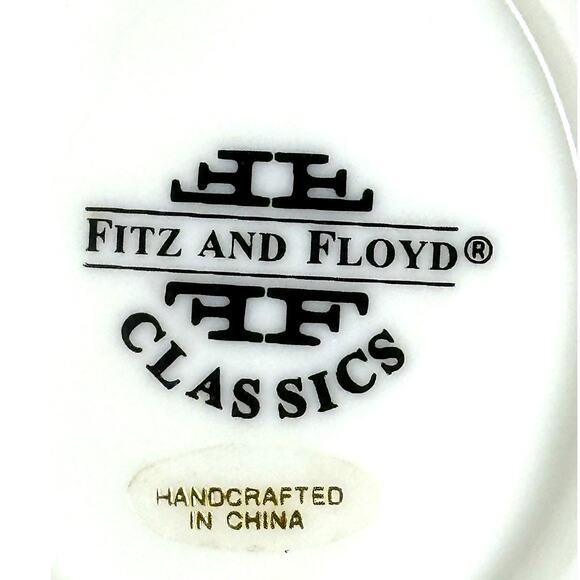 Fitz and Floyd Classics Eggplant Candy Dish/Trinket Dish Pink Flowers - Picture 11 of 11